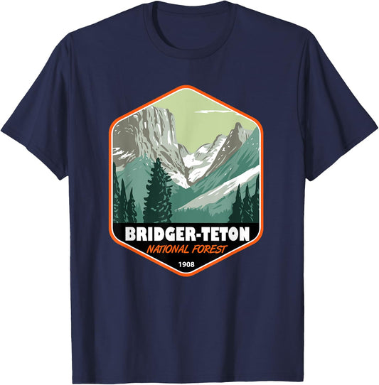 Bridger Teton National Forest Continental Divide Badge T-Shirt - T-Shirt | Navy