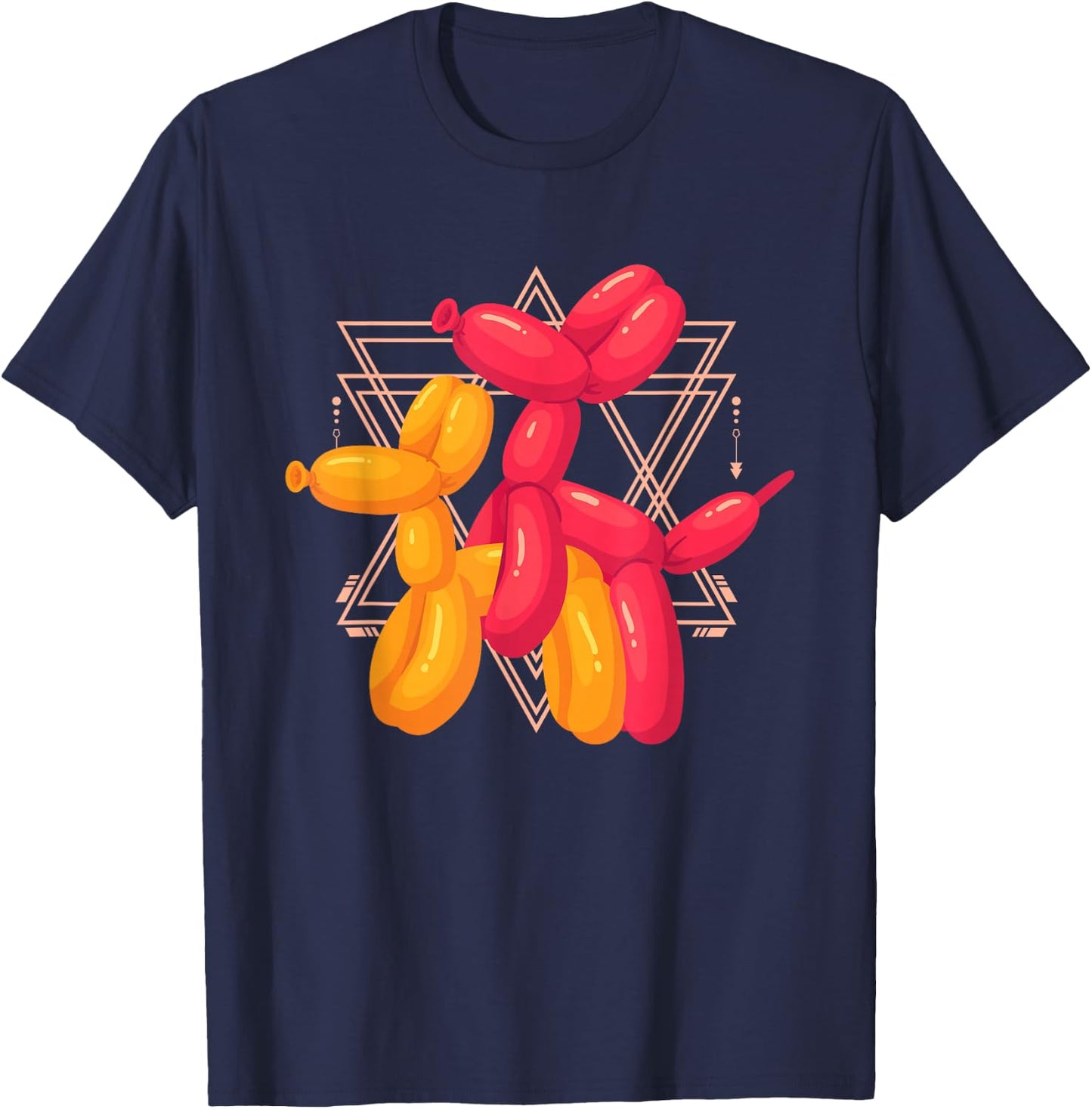 Funny Balloon Dog Sculpture Pair | Adult Humor T-Shirt - T-Shirt | Navy