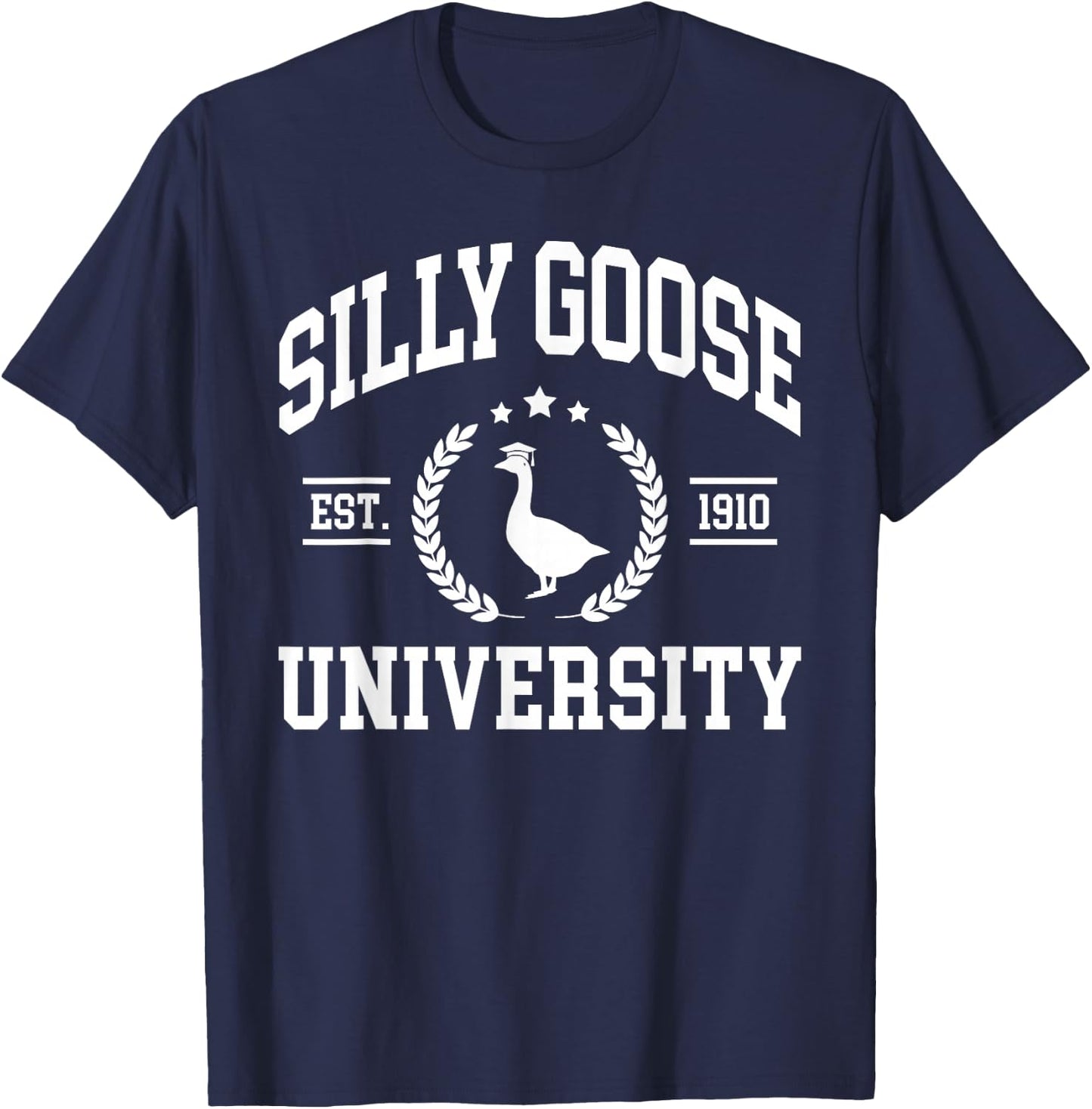 Funny Shirts Women, Vintage Silly Goose University T-Shirt - T-Shirt | Navy