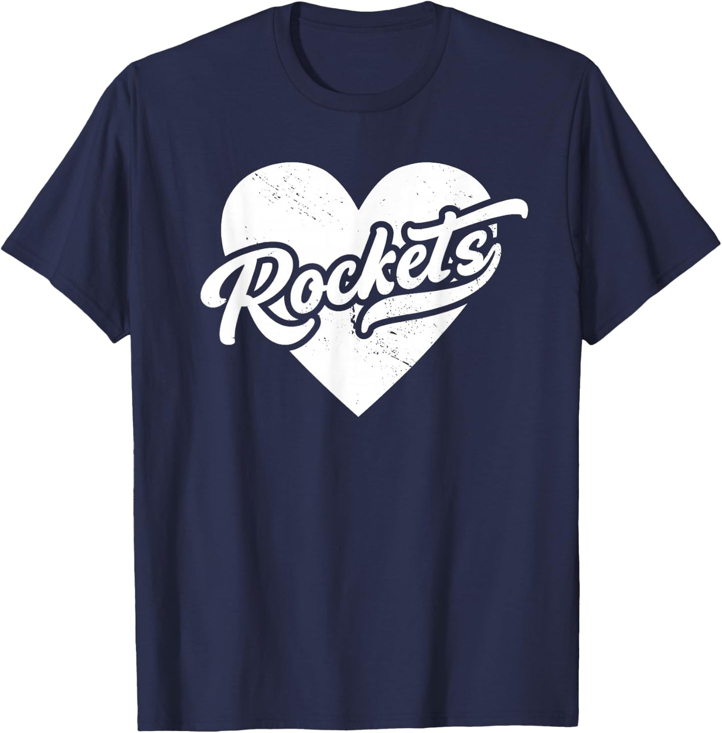 Vintage Rockets School Spirit Go Rockets Love T-Shirt - T-Shirt | Navy