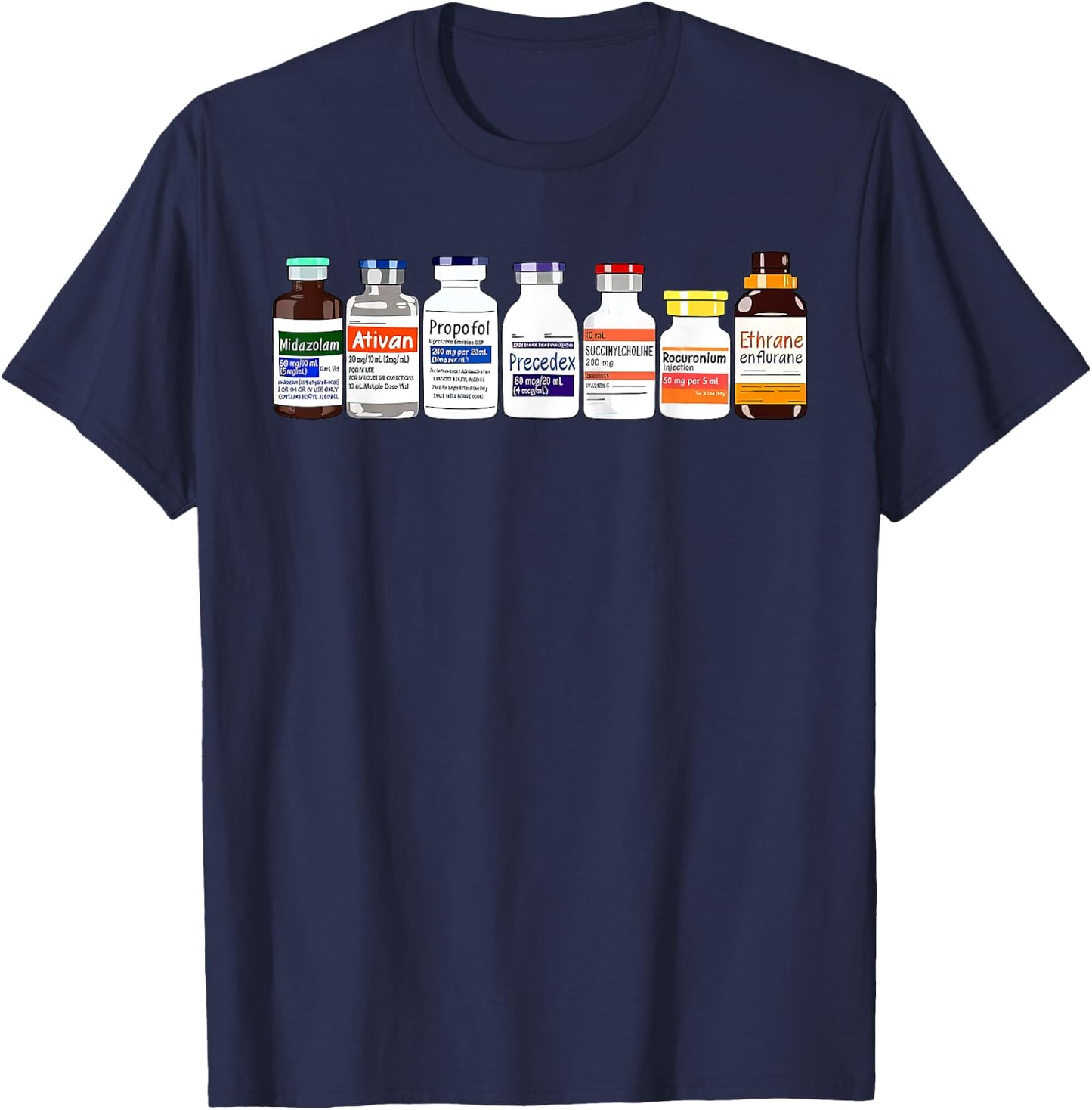 ICU Nurse Pharmacy Intensive Critical Care Black Women's Modern Classic ICU Nurse Propofol T-Shirt - T-Shirt | Navy