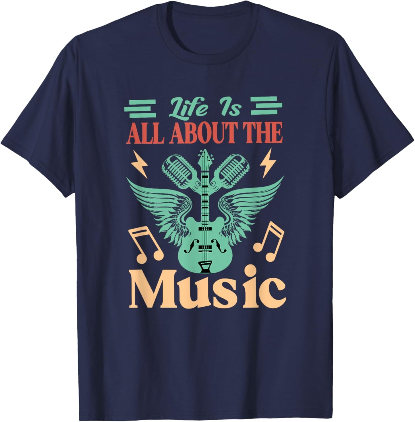 Life Is All About The Music T-Shirt - T-Shirt | Navy
