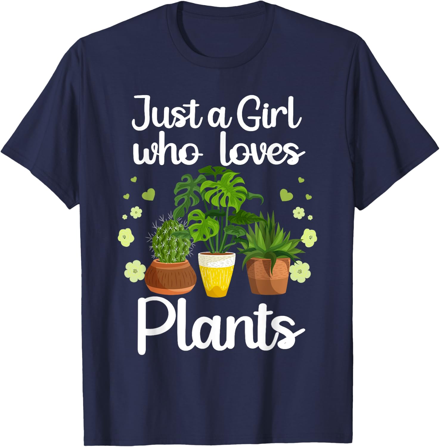 Funny Plant Design Girls Gardener Plant Lovers T-Shirt - T-Shirt | Navy