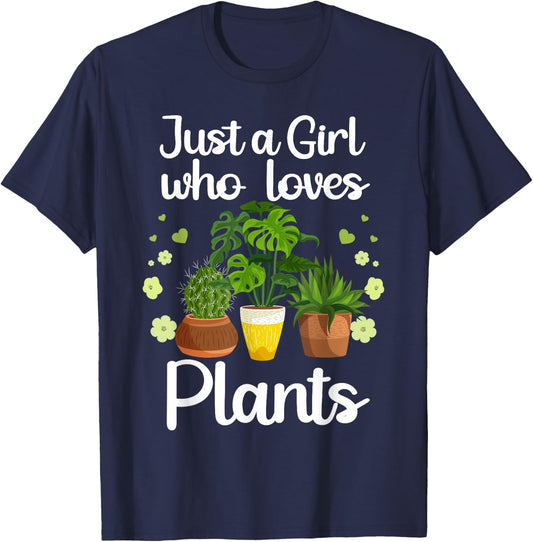 Funny Plant Design Girls Gardener Plant Lovers T-Shirt - T-Shirt | Navy