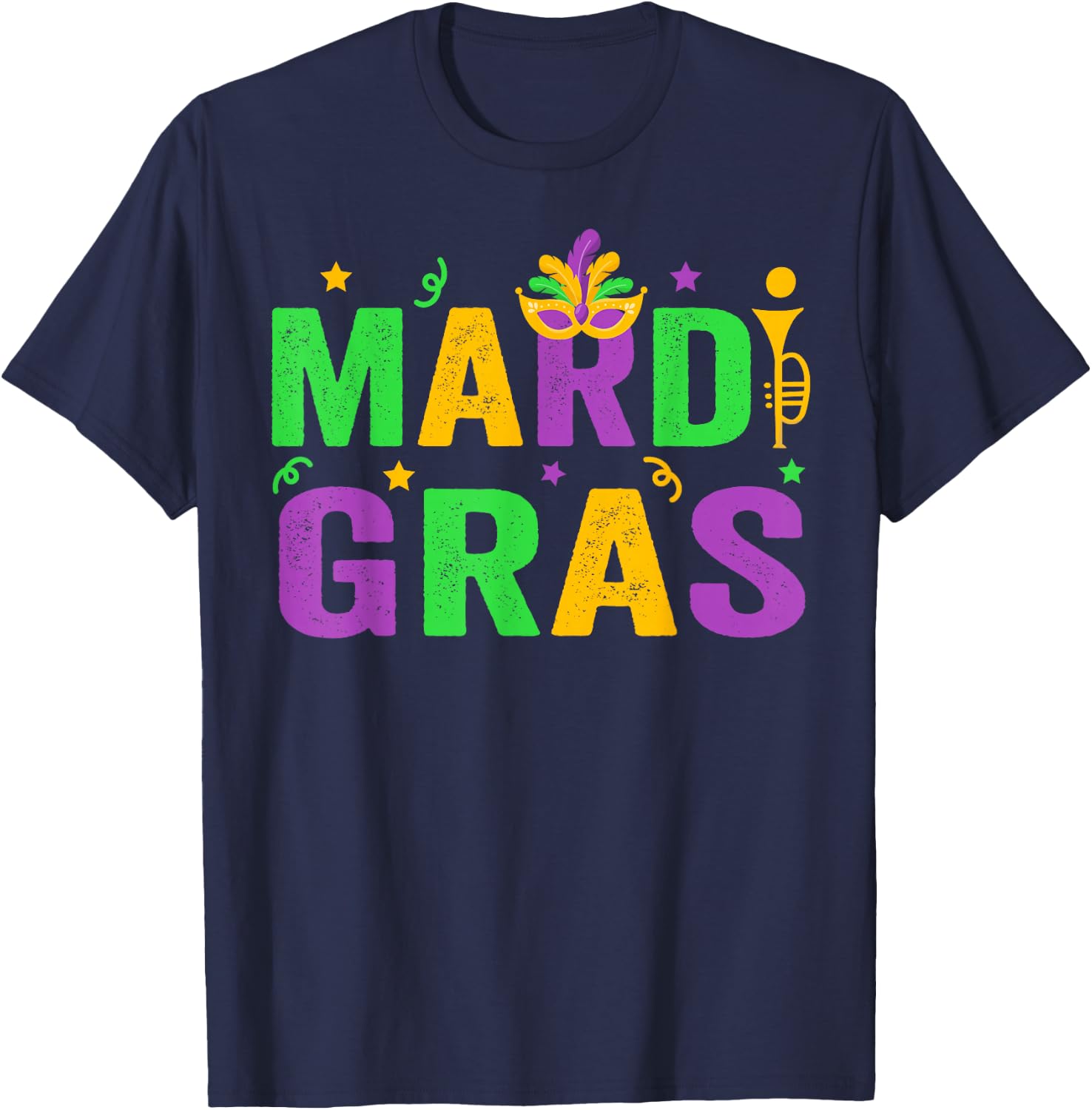 Mardi Gras Shirt Women Men Mardi Gras Kids Mardi Gras Beads T-Shirt - T-Shirt | Navy