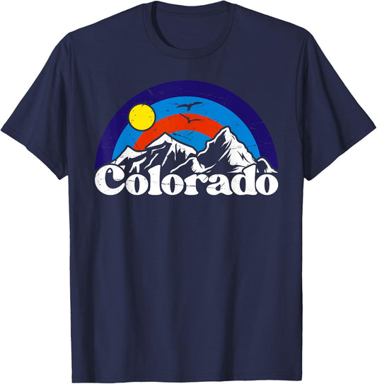 Colorado Retro Mountains Nature Hiking vintage T-Shirt - T-Shirt | Navy