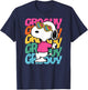 Peanuts - Snoopy Rainbow Groovy Stacked T-Shirt - T-Shirt | Navy