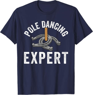Pole Dancing Expert Horseshoe Pitching T-Shirt - T-Shirt | Navy