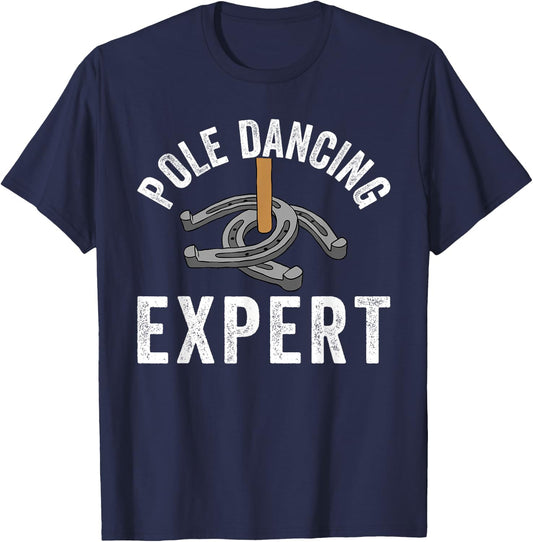 Pole Dancing Expert Horseshoe Pitching T-Shirt - T-Shirt | Navy