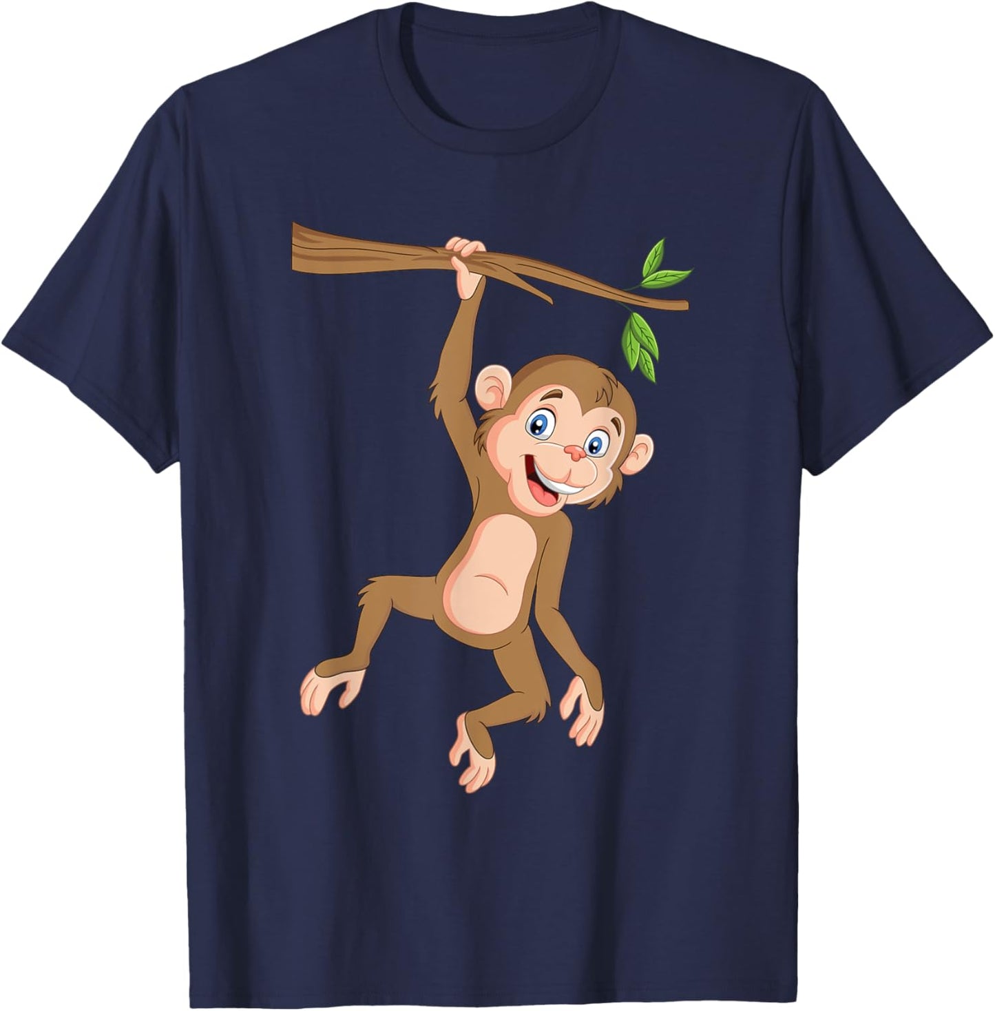 Hanging Monkey - Monkeys Jungle Safari Primate Animal Lover T-Shirt - T-Shirt | Navy