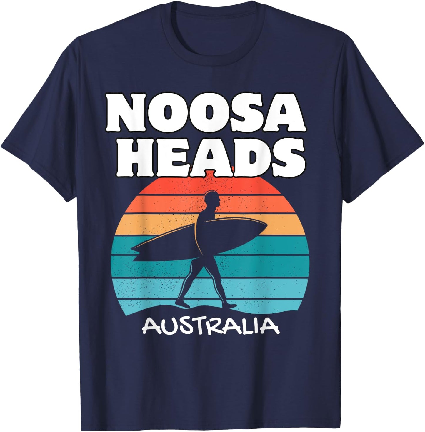 NOOSA HEADS AUSTRALIA Surf Retro Sunset Surfing T-Shirt - T-Shirt | Navy