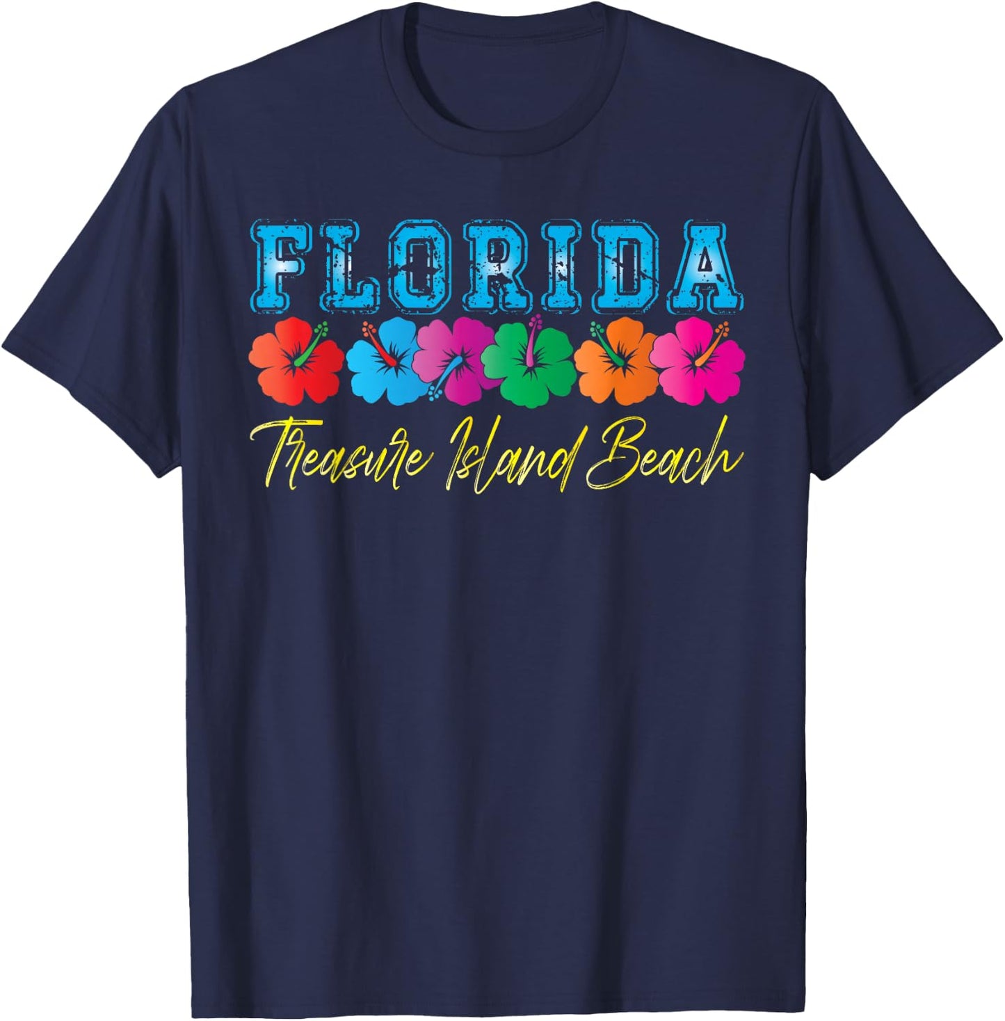 Florida Treasure Island Beach Family Vacation Souvenir T-Shirt - T-Shirt | Navy