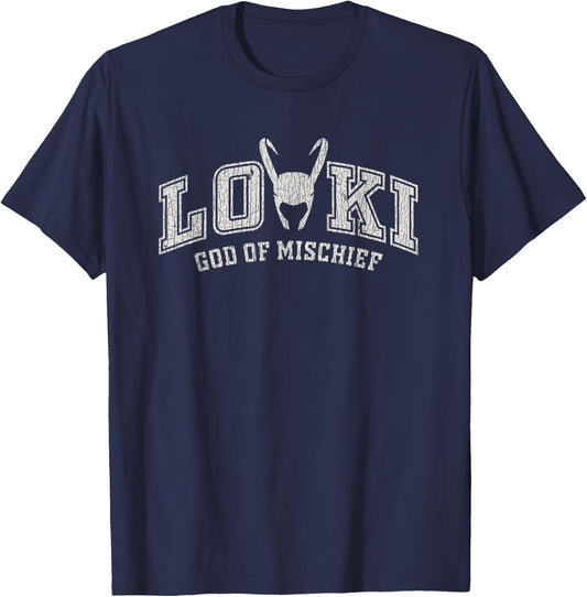 Vintage Loki God of Mischief T-Shirt - T-Shirt | Navy
