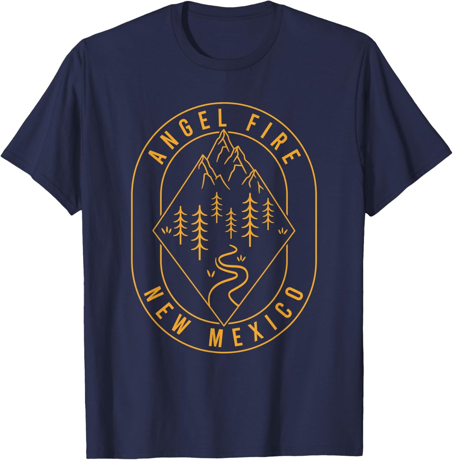 Angel Fire Mountains New Mexico Hiking Outdoors Minimal T-Shirt - T-Shirt | Navy