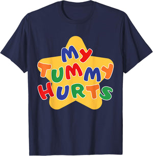 Funny My Tummy Hurts Star Women Kid T-Shirt - T-Shirt | Navy