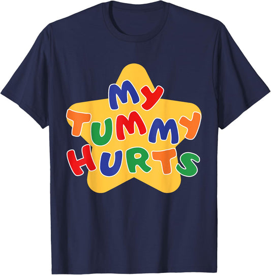 Funny My Tummy Hurts Star Women Kid T-Shirt - T-Shirt | Navy