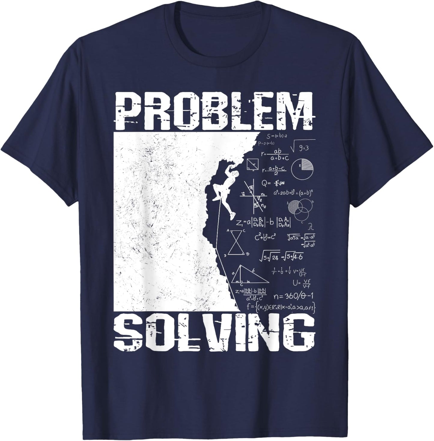Problem Solving Climber Present - Rock Climbing, Bouldering T-Shirt - T-Shirt | Navy