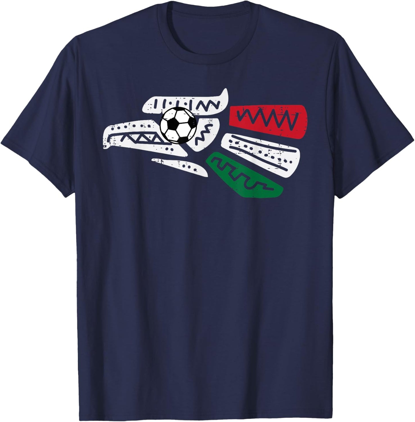 Mexican Eagle Mexico Soccer Ball Men Women Boys Girls Kids T-Shirt - T-Shirt | Navy