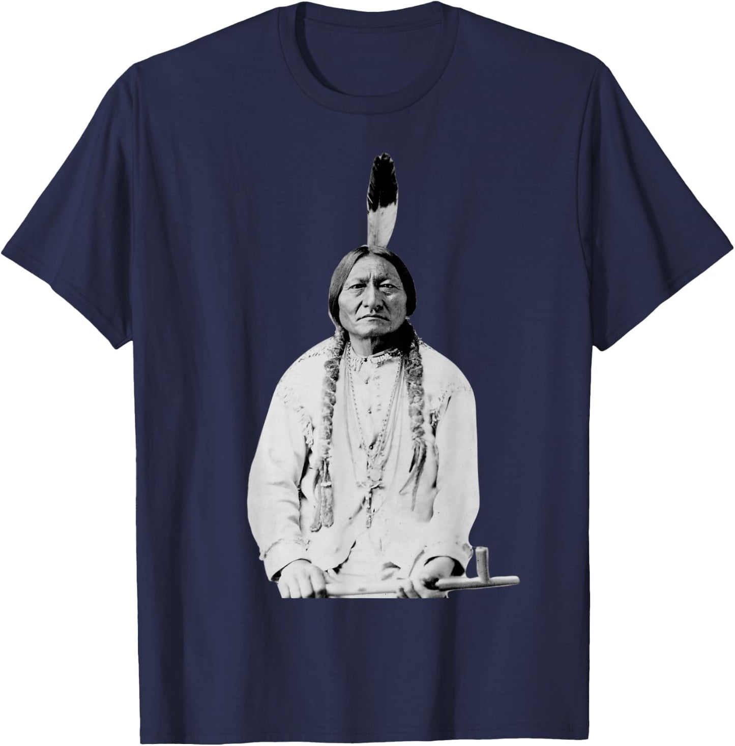 Sitting Bull Native American Indian Chief Lakota Sioux T-Shirt - T-Shirt | Navy