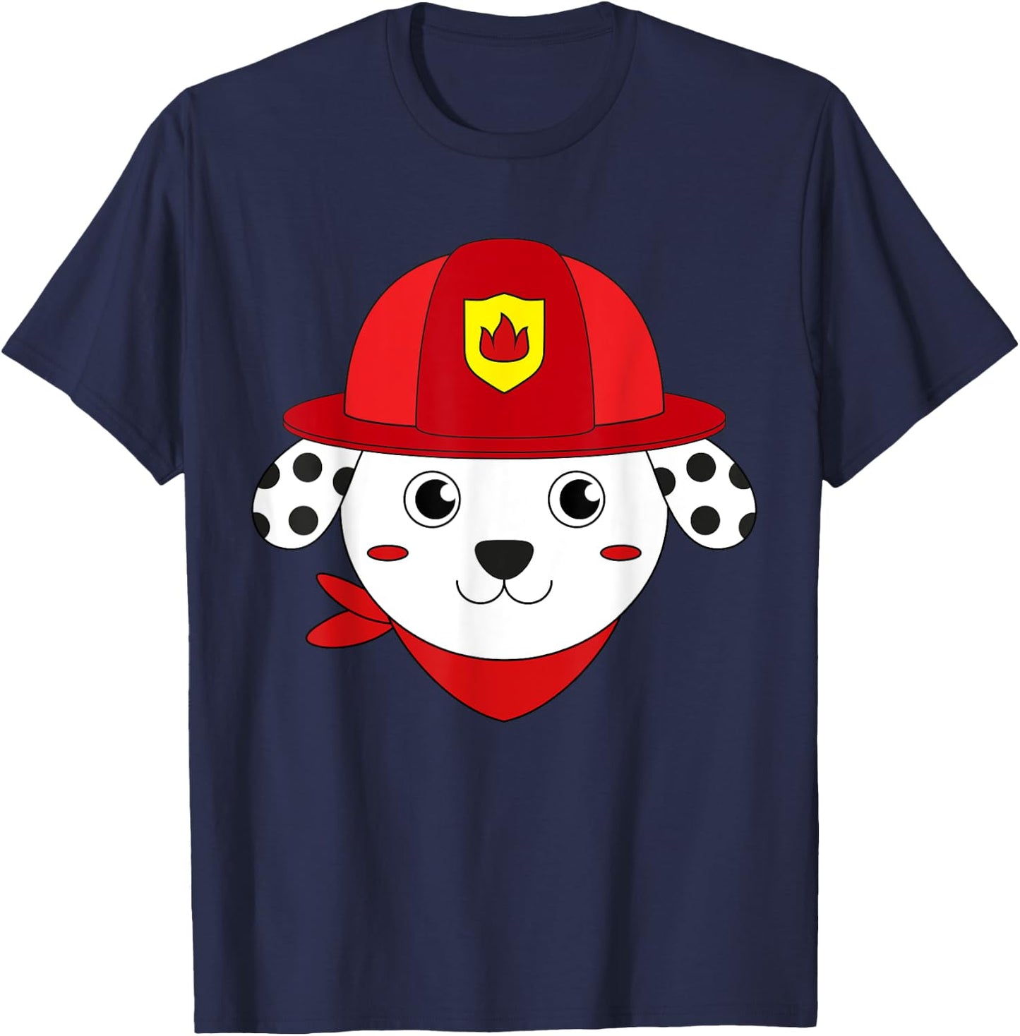 Firefighter Dog Dalmatian Fire Safety Week Fireman Hero T-Shirt - T-Shirt | Navy
