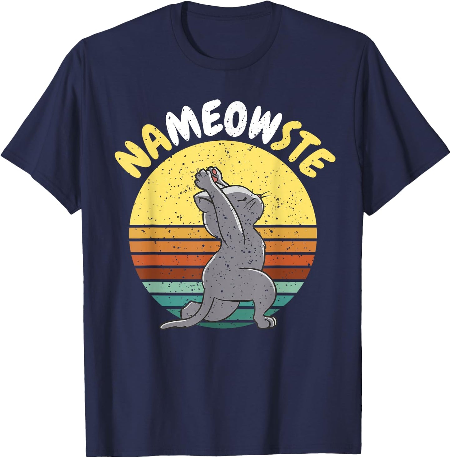 Yogi - Yoga & Cats Namaste Nameowste - Yoga T-Shirt - T-Shirt | Navy