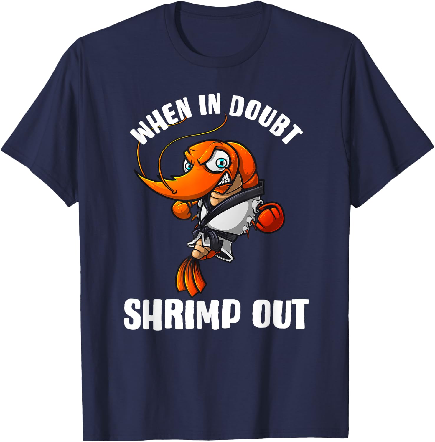 Funny Jiu Jitsu Gift Women Kids Brazilian BJJ Shrimp T-Shirt - T-Shirt | Navy