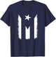 Black and White Puerto Rican Vintage Puerto Rico PR Flag T-Shirt - T-Shirt | Navy