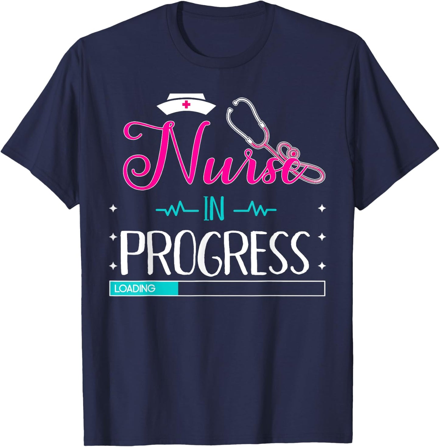 Nurse In Progress Loading Training Nursing Student T-Shirt - T-Shirt | Navy