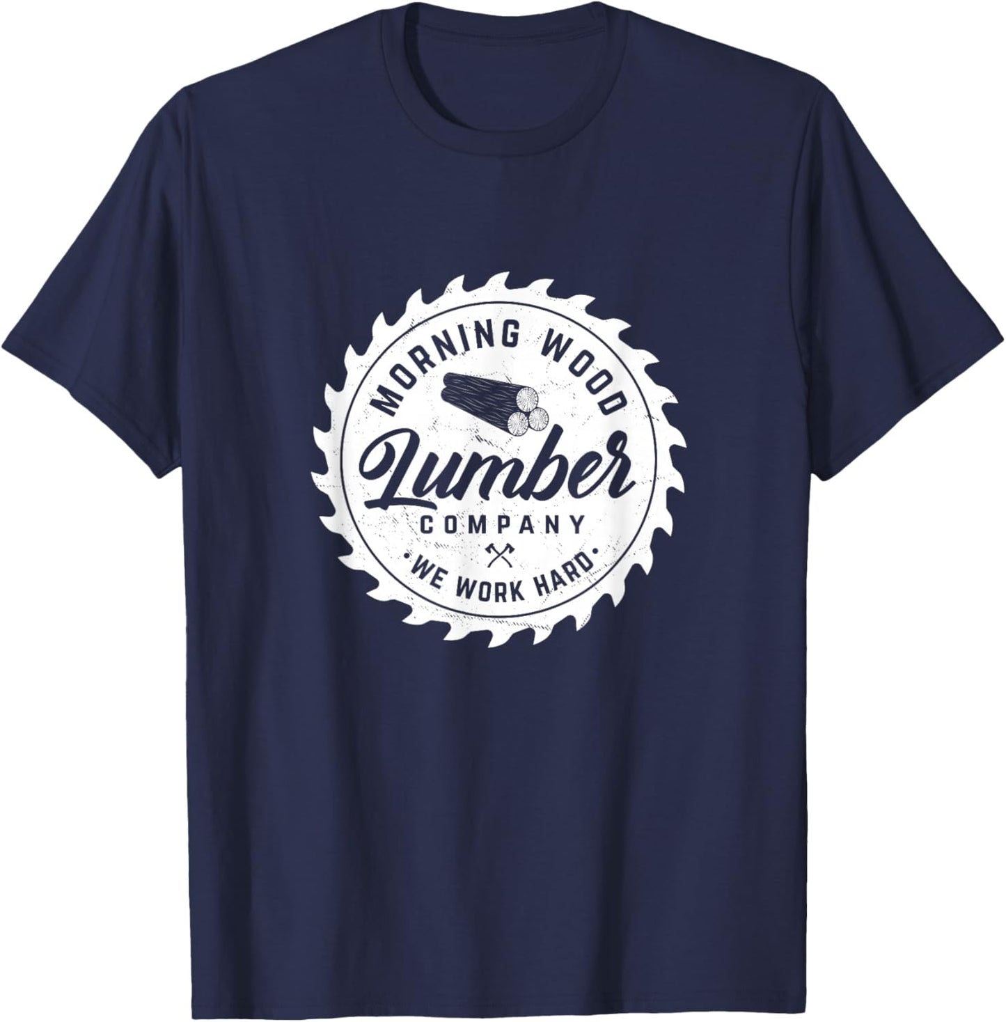 Retro Morning Wood Lumber Company Camping Woodman T-Shirt - T-Shirt | Navy