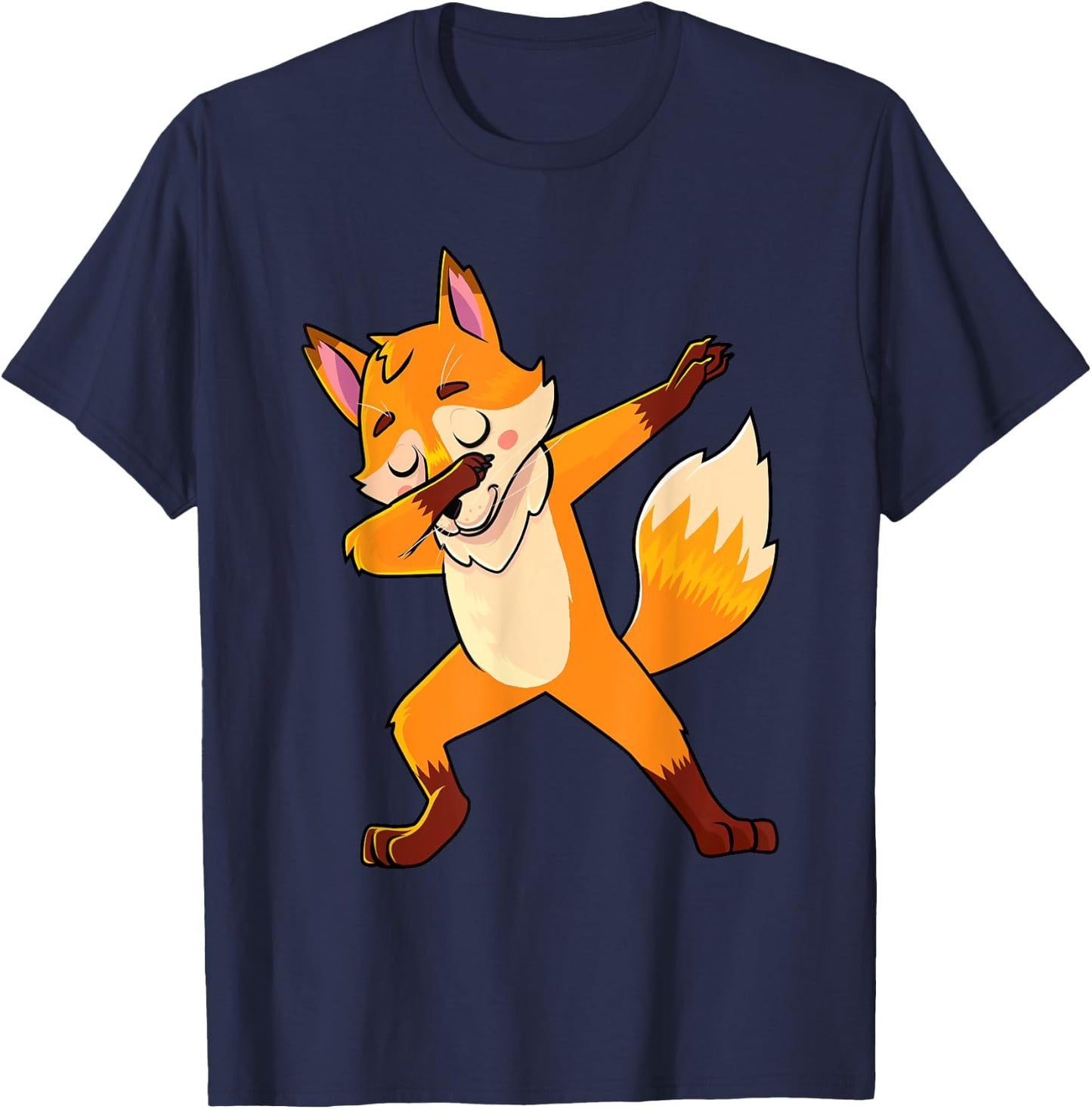 Dabbing Fox Foxes Lover Men Women Kids T-Shirt - T-Shirt | Navy