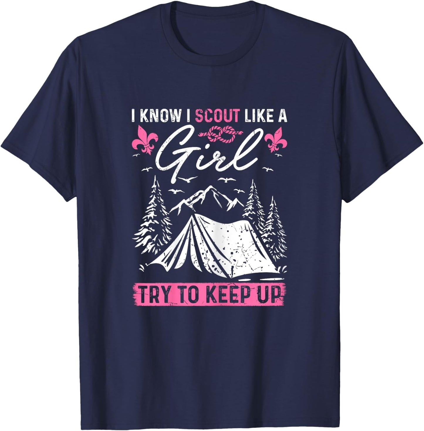 Scout Leader Like A Girl Adventure Outdoor Wildlife Mommy T-Shirt - T-Shirt | Navy