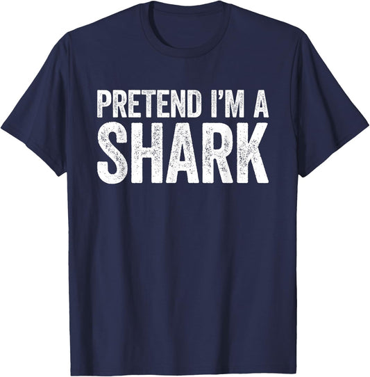 Pretend I'm A Shark Shirt Adult Kids Matching Shark Costume T-Shirt - T-Shirt | Navy