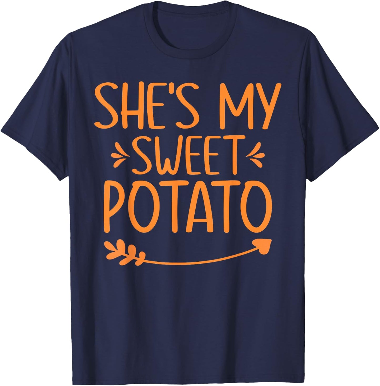 Thanksgiving Matching Couples Outfit Sweet Potato Yes I Yam T-Shirt - T-Shirt | Navy