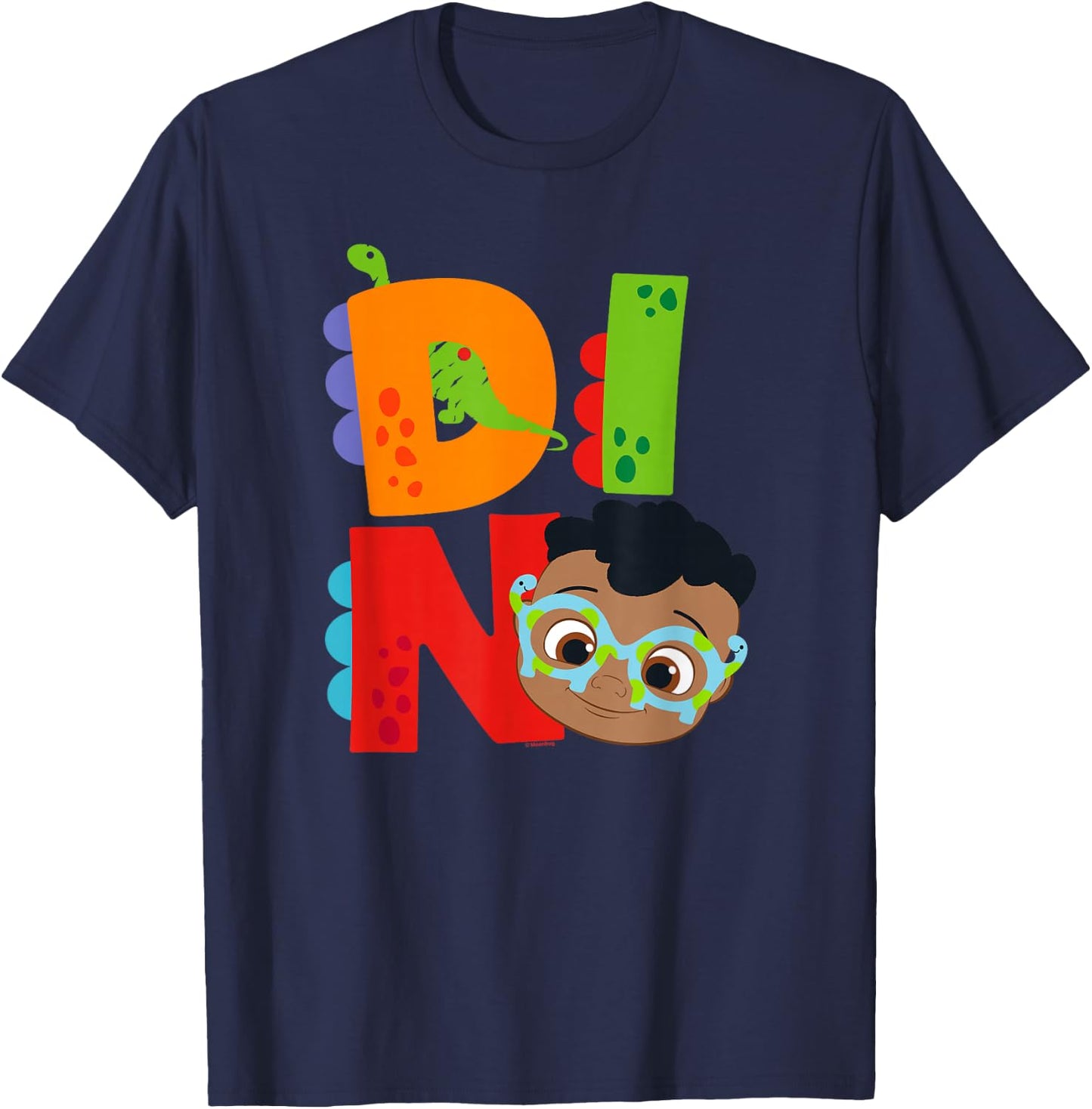 CoComelon Cody Dino Text Big Head Fill T-Shirt - T-Shirt | Navy