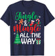 Jingle & Mingle All The Way Christmas Ugly Sweater T-Shirt - T-Shirt | Navy