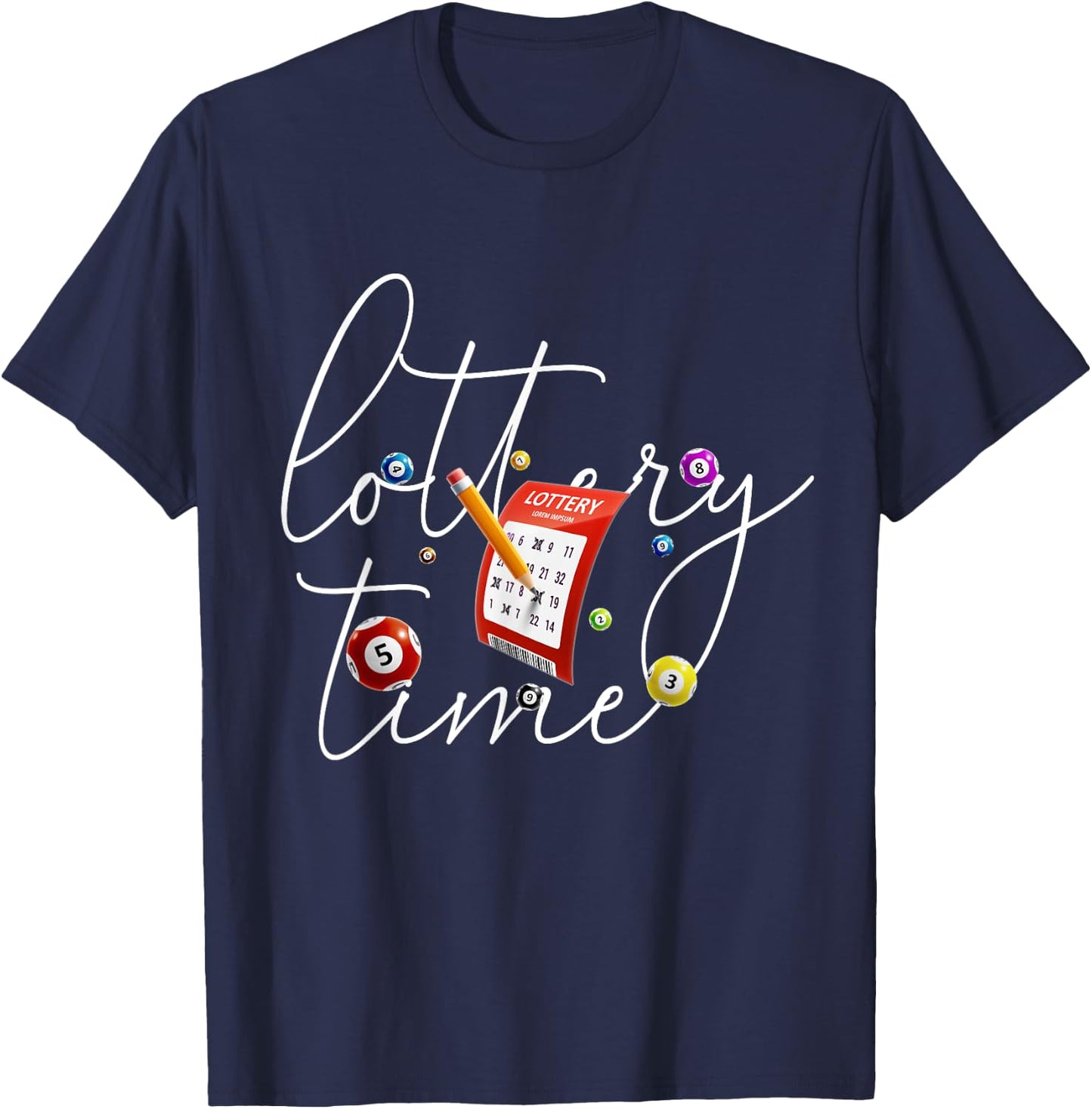 Lottery Scratcher Men Women Lucky Player Funny Bingo T-Shirt - T-Shirt | Navy