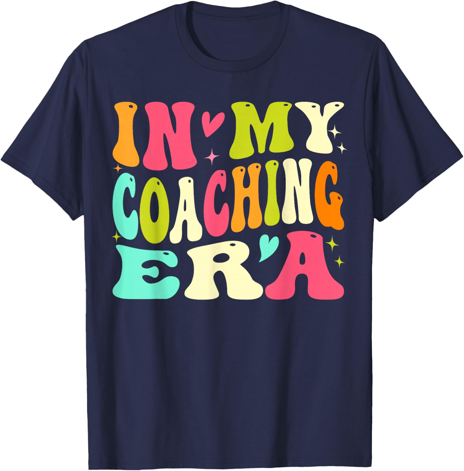 In My Coaching Era Groovy T-Shirt - T-Shirt | Navy