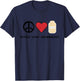 Peace, Love Sourdough Retro Cute Sourdough Lover Food Lover T-Shirt - T-Shirt | Navy