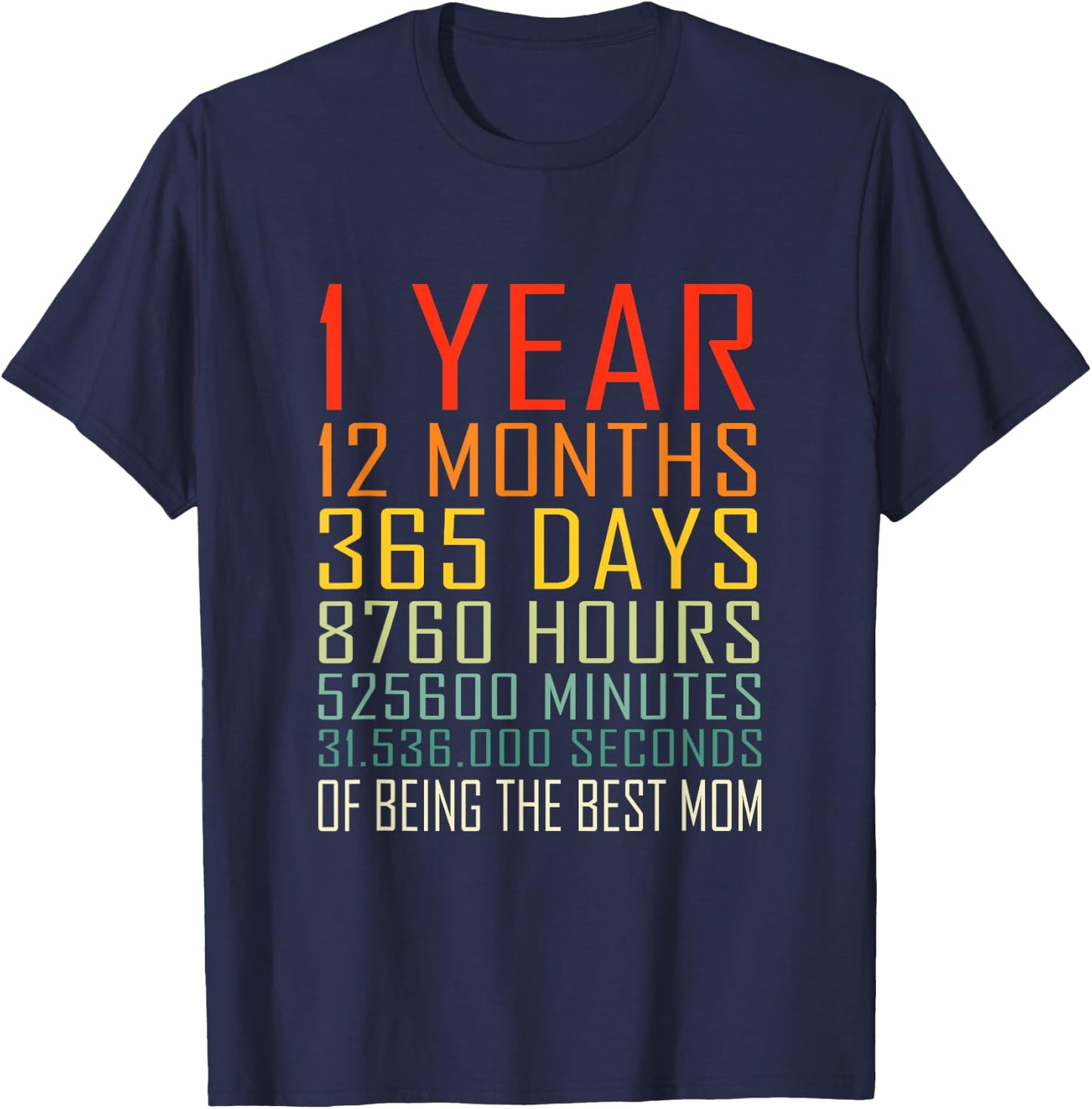 Vintage Being Mom 1 Year Anniversary Mom T-Shirt - T-Shirt | Navy