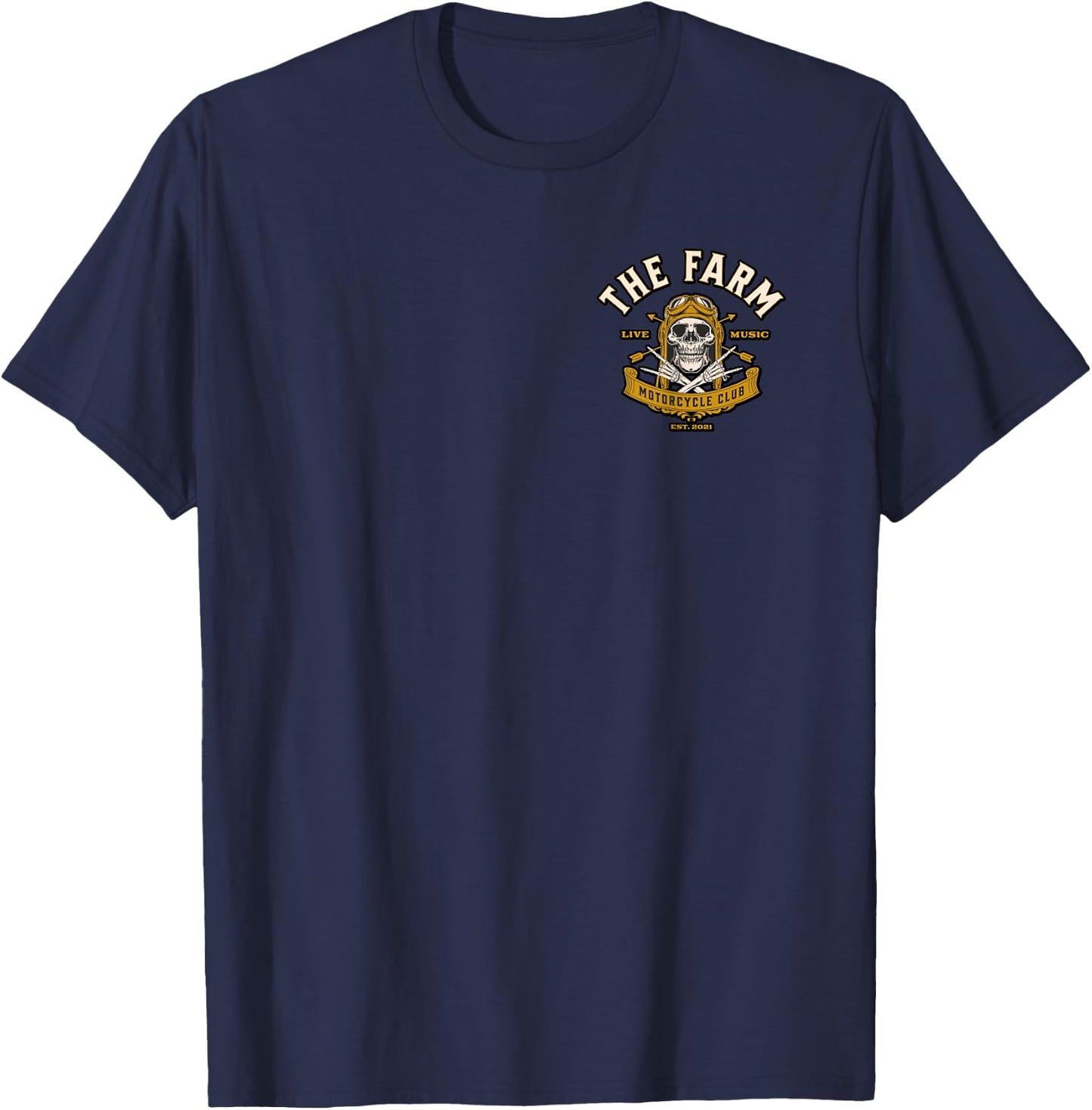 The Farm Liberty Missouri USA Bar Honky-tonk Motorcycle Club T-Shirt - T-Shirt | Navy