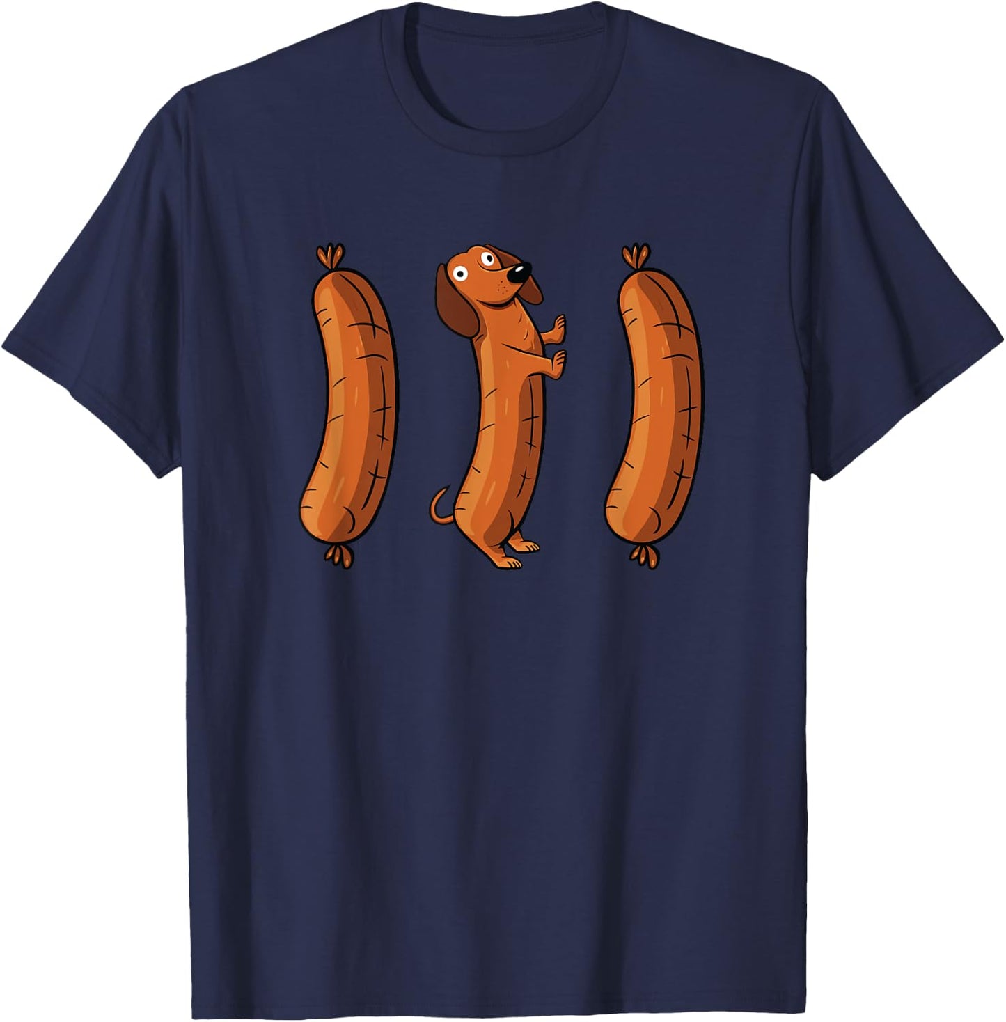 Funny Oktoberfest Shirt Men Women Dachshund Wurst Sausage T-Shirt - T-Shirt | Navy