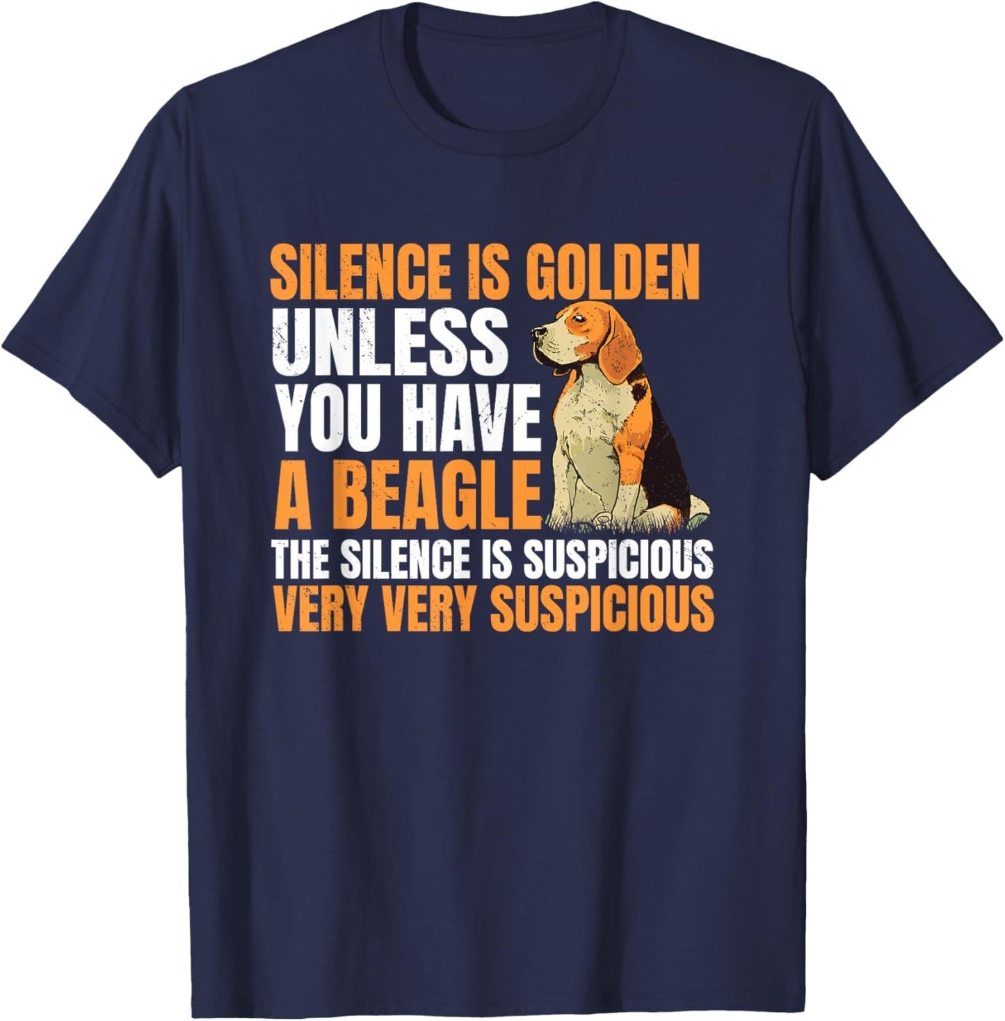 Beagle Small Scent Dog Hunting Pet Breeder Silence Is Golden T-Shirt - T-Shirt | Navy