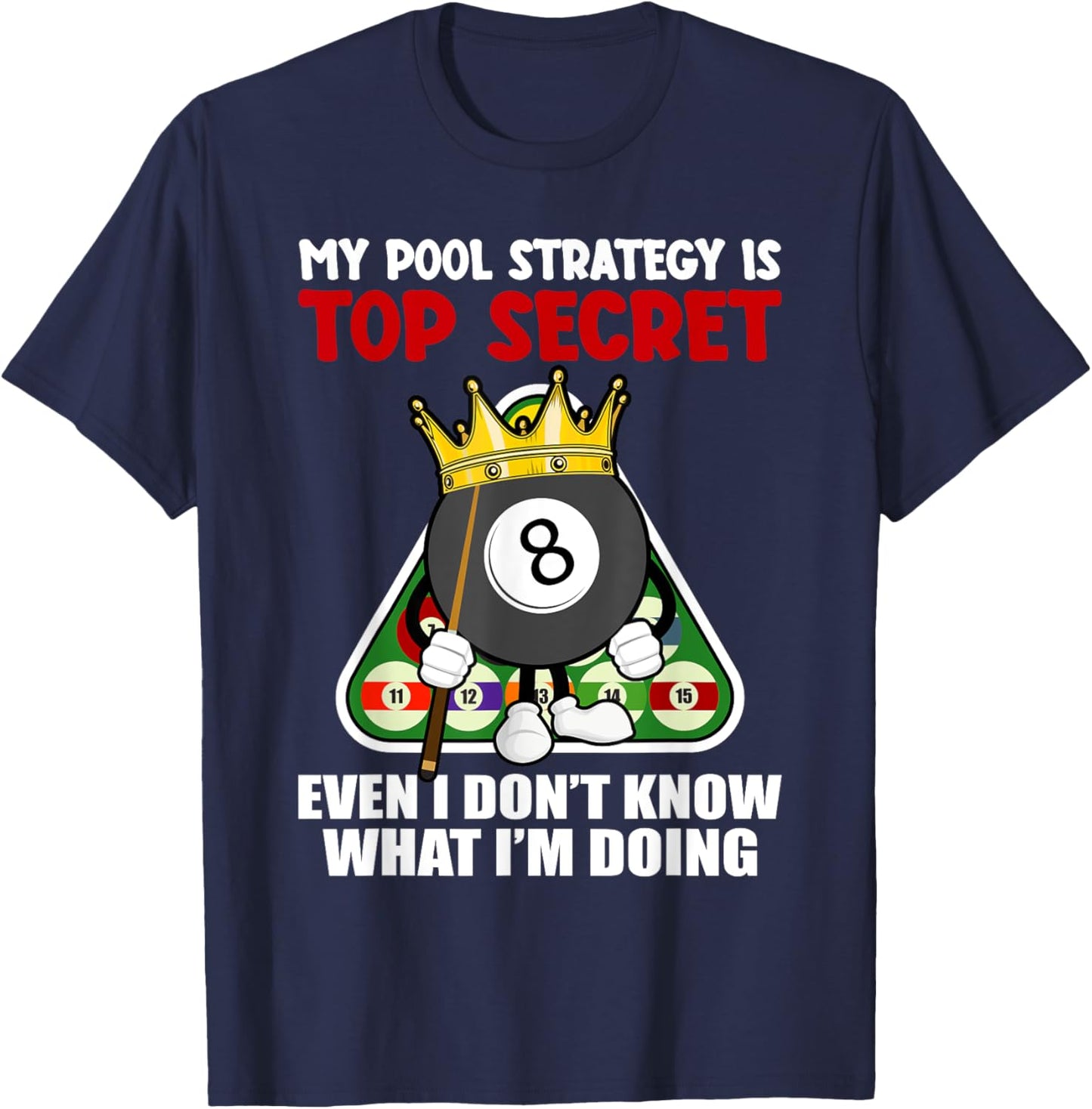 Funny Billiards Art Women Billiards Pool Players T-Shirt - T-Shirt | Navy