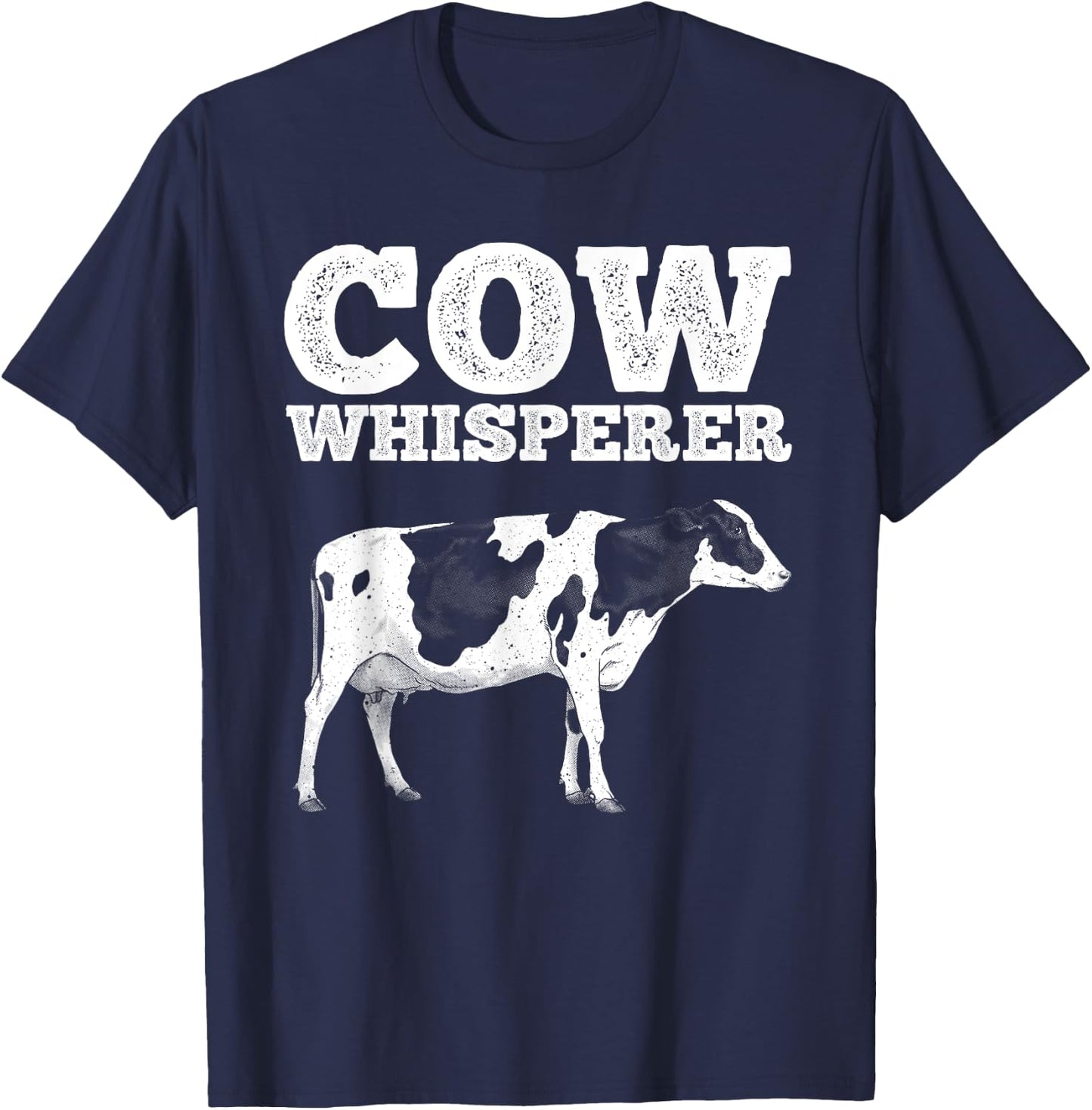 Funny Cow Whisperer Design Women Cow Farmer Farming T-Shirt - T-Shirt | Navy