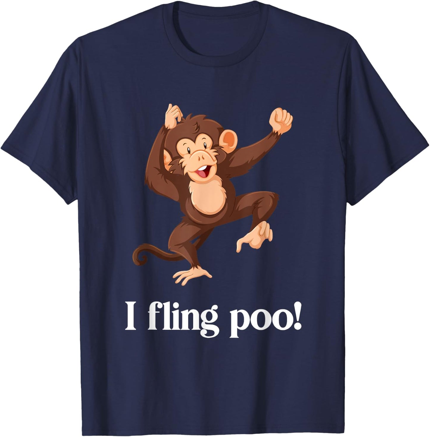 I fling poo monkey T-Shirt - T-Shirt | Navy