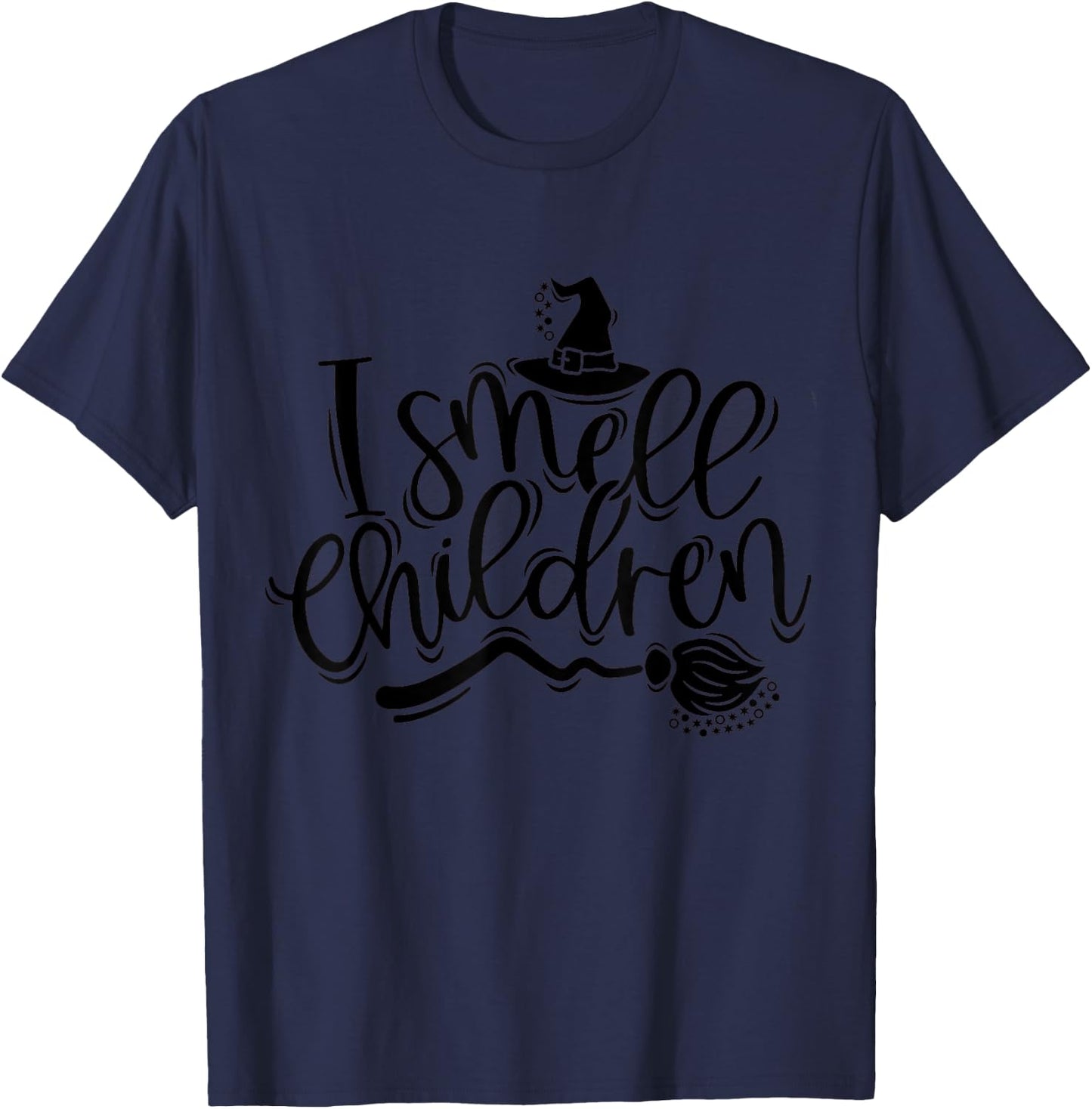 I Smell Children Funny Witch Orange Halloween Party Costume T-Shirt - T-Shirt | Navy