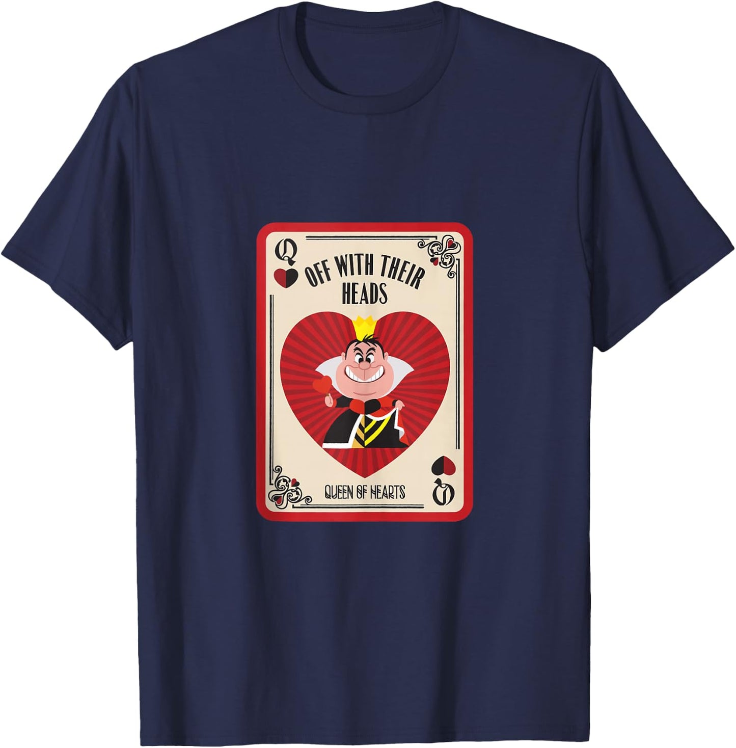 Disney Villains The Queen of Hearts Off with Their Heads T-Shirt - T-Shirt | Navy
