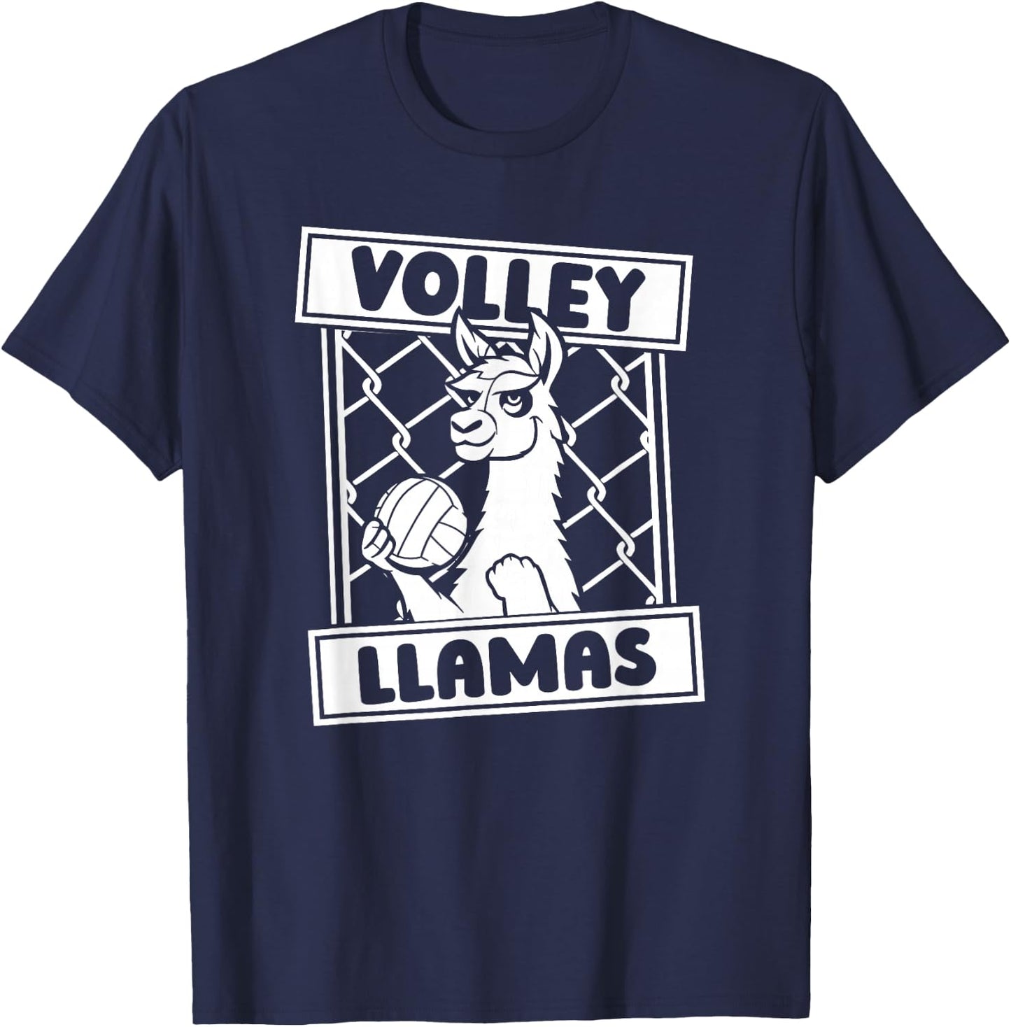 Volleyball Llama Vball - Beach Volley Llamas T-Shirt - T-Shirt | Navy