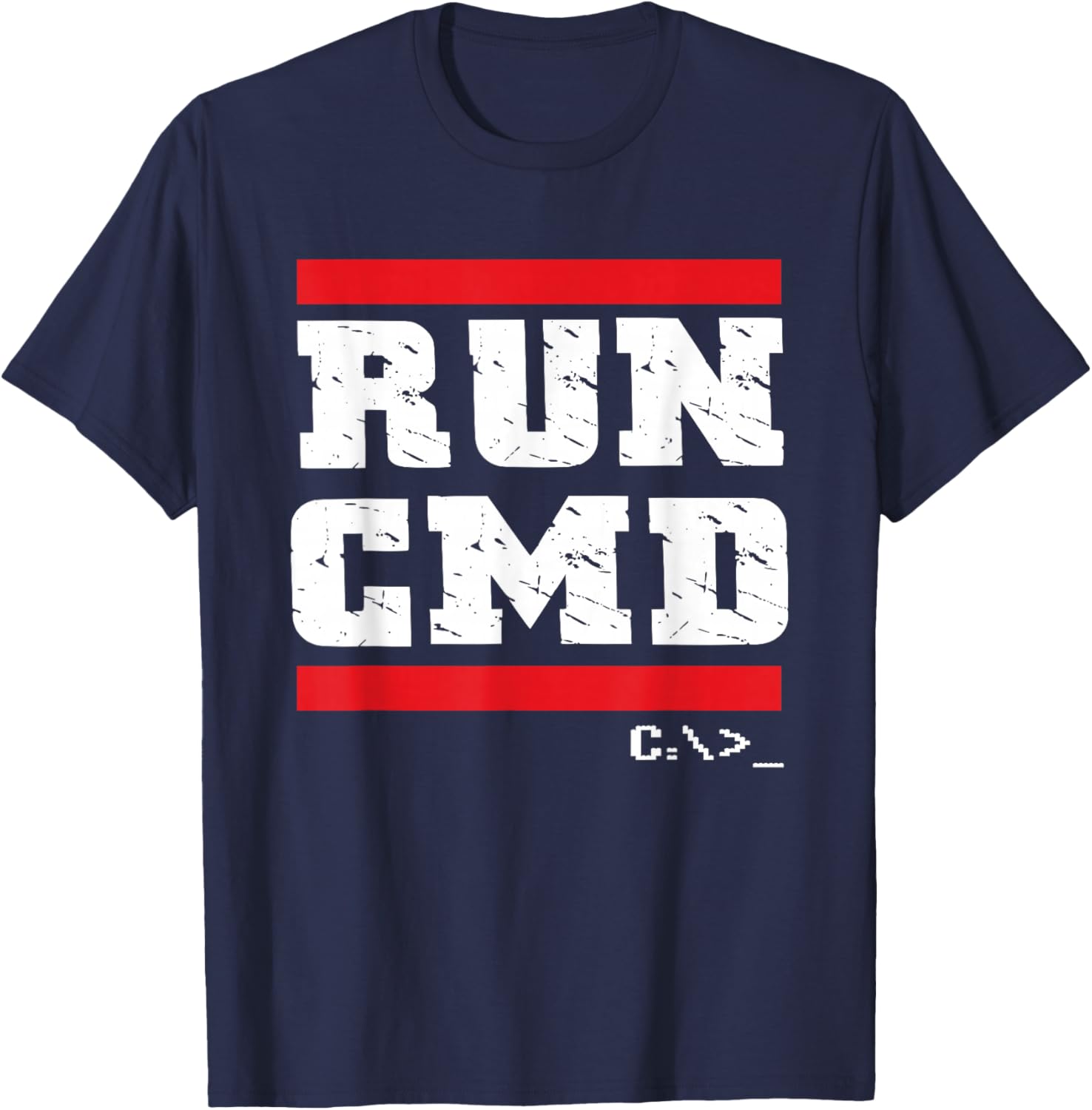 Run CMD | Programmer Coder | Computer Nerd T-Shirt - T-Shirt | Navy