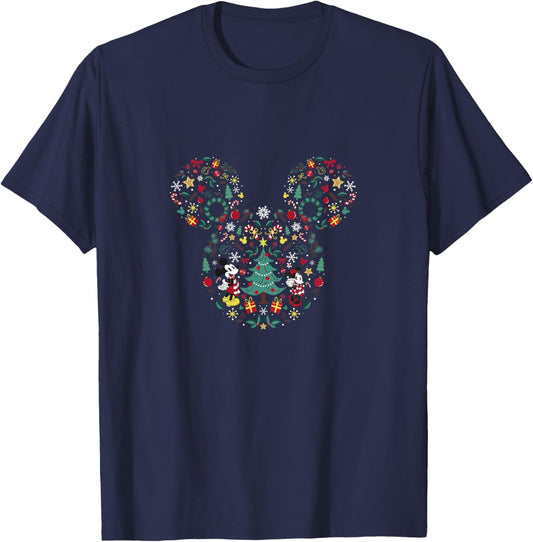 Kids Disney Mickey And Friends Christmas Icon Holiday Toddler T-Shirt - T-Shirt | Navy